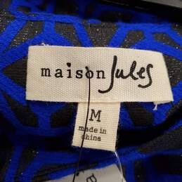 Maison Jules Women Blue Print Sheath Dress M NWT