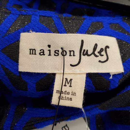 Maison Jules Women Blue Print Sheath Dress M NWT image number 1