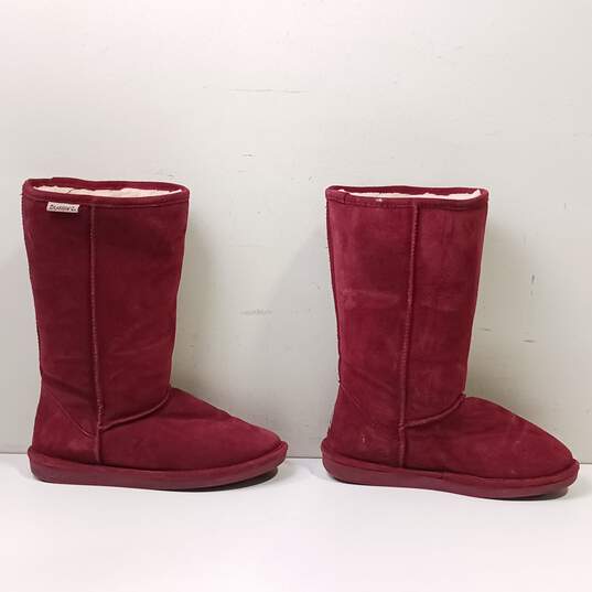 Bearpaw Women's Maroon Shearling Boots Size 10 image number 2