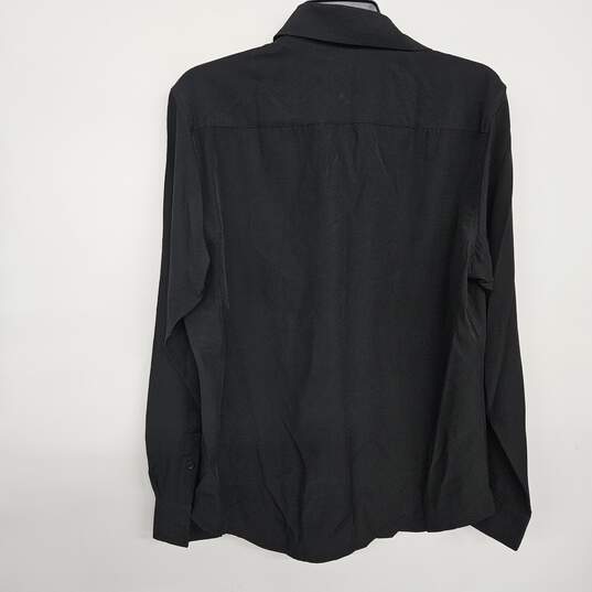 Black Button Up Collared Dress Shirt image number 2