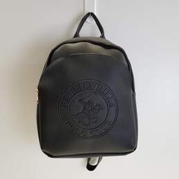 Beverly Hills Polo Club Black PU Small Zip Backpack Bag