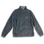 Womens Dark Gray Fleece Mock Neck Long Sleeve Full-Zip Jacket Size Large image number 1