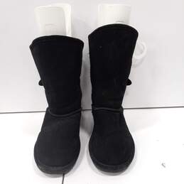 Bearpaw Women's Black Suede Snow Boots Size 10