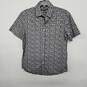 Grey Print Short Sleeve Button Up Collared Dress Shirt image number 1