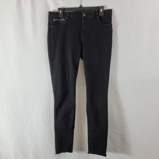 Armani Exchange Women Black Zip Super Skinny Cropped Jeans sz 32 image number 1