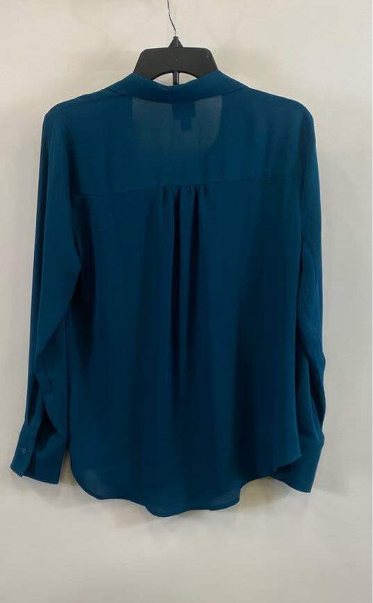 Worthington Blue Long Sleeve Blouse - Size Medium image number 2