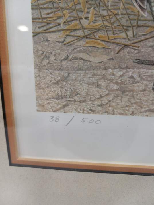 R. Kusserow Signed Artwork # 38/500 Bird Near Barbwire Post image number 4