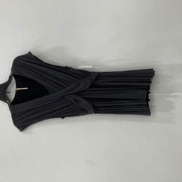 NWT Womens Black Cupro Criss Cross Front Cap Sleeve Mini Dress Size XS