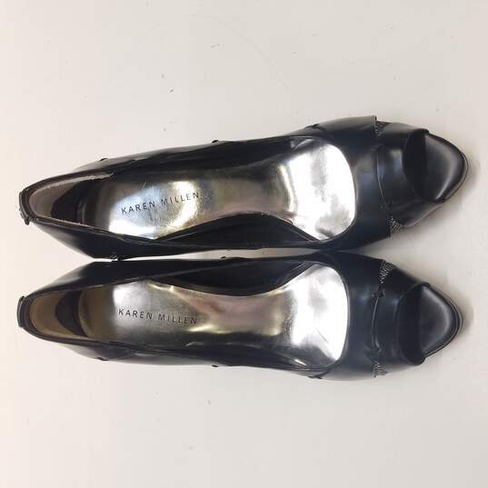 Karen Miller Women's Black Leather Heels Size 8.5 image number 5