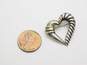 David Yurman 925 Sterling Silver & 14K Yellow Gold Cable Open Heart Brooch 5.5g image number 4