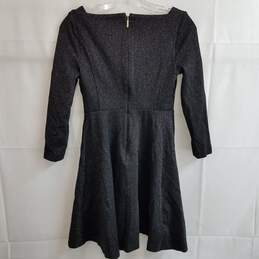 Kate Spade black ponte knit boatneck fit and flare dress 0 alternative image
