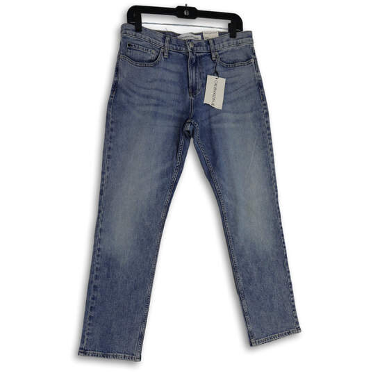 NWT Mens Blue Denim Medium Wash 5 Pocket Design Straight Jeans Size 30x30 image number 1