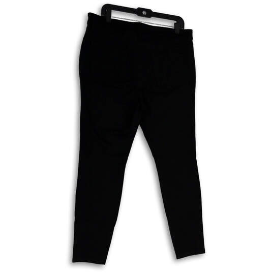 Womens Black Denim Dark Wash Pockets Stretch Skinny Leg Jeans Size XLL image number 2