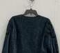Womens Black Blue Long Sleeve Regular Fit Open Front Cardigan Sweater Sz 1 image number 4