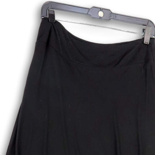 NWT Womens Black Elastic Waist Hi-Low Hem Pull-On Stretch Maxi Skirt Size SP image number 4