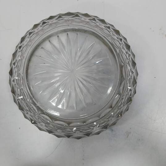 Silver Rimmed Cut Crystal Glass Bowl image number 3