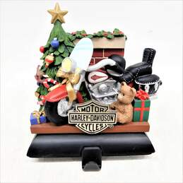 Harley Davidson Cast Iron Motorcycle Stocking Holder Christmas Decor IOB alternative image