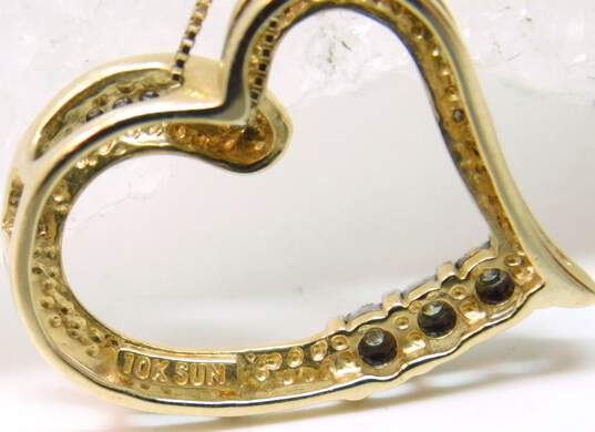 10K Yellow Gold Diamond Accent Open Heart Pendant Necklace 2.0g image number 5