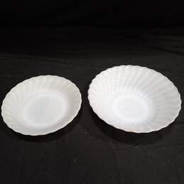 Bundle of 2 Anchor Hocking Fire-King White Scalloped Bowls