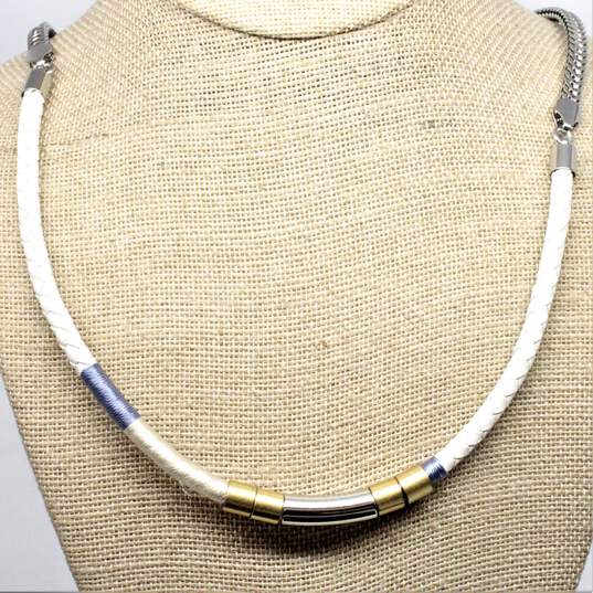 J. Crew Gold & Silver Tone Blue Necklaces & Bangle image number 2