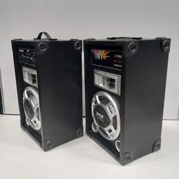 Pair Of Pyle Disco Jam Speakers PSUFM837BT Power On Tested alternative image