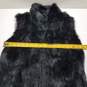 Women's black rabbit fur blend vest image number 3