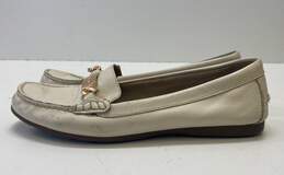 COACH Olive Ivory Leather Flat Loafers Shoes Women's Size 8.5 B