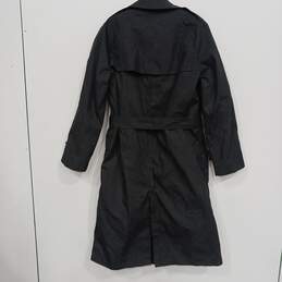 NWT Mens Black Long Sleeve Collared Garrison Military Trench Coat Size 12 alternative image