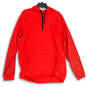 Mens Red Black Dri-Fit Long Sleeve Drawstring Pullover Hoodie Size XL image number 1