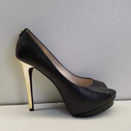 Michael Kors Black Leather Heels Women US 9M