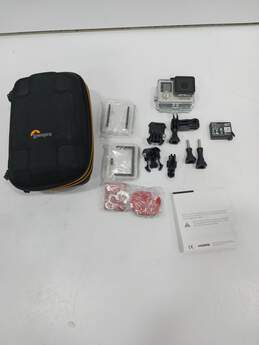 GoPro Silver/Black Hero4 Digital Action Camera w/ Case & Accessories