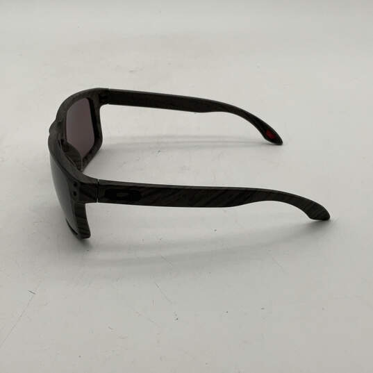 Mens OO9102-B7 Gray UV Protection Polarized Full-Rim Square Sunglasses image number 4