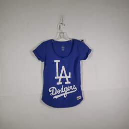 Womens Los Angeles Dodgers Round Neck Short Sleeve Baseball-MLB T-Shirt Size S