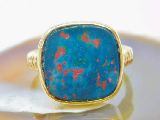 VNTG 14K Yellow Gold Bloodstone Ring 6.0g image number 2