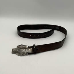 Mens Brown Genuine Leather Interchangeable Buckle Adjustable Belt Size 36