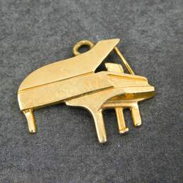 14K Yellow Gold Grand Piano Charm Pendant 1.4g