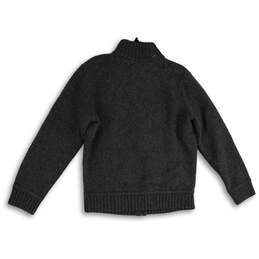 Mens Gray Tight-Knit Long Sleeve Mock Neck Full-Zip Sweater Size Large alternative image