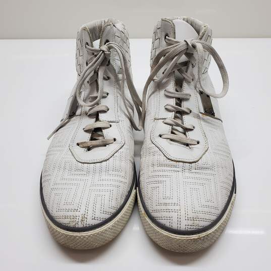 Gianni Versace Couture White Leather High Top Sneaker MN Size 43 AUTHENTICATED image number 1