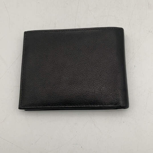 Mens Black Leather ID Window Inner Card Pocket Bifold Wallet image number 2
