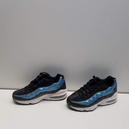 Nike Air Max 95 EP GS Black Light Current Blue Womens Sneakers Size 4Y image number 4