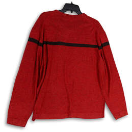 NWT Mens Red Cashmere Long Sleeve V-Neck Tight-Knit Pullover Sweater Size L alternative image