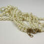 Designer J. Crew Gold-Tone Multi Strand Faux Pearl Beaded Necklace image number 2