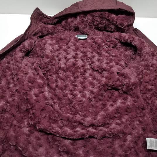 Columbia burgundy insulated women's fuzzy zip jacket M image number 3