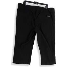 Rekucci Womens Black Flat Front Pockets Stretch Curvy Cropped Pants Size 22W alternative image