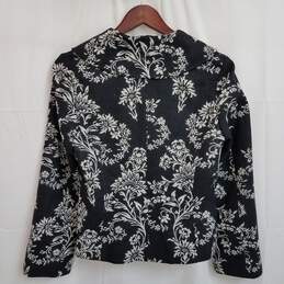Pendleton black and gray damask floral wool button up jacket women's 6