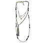 Designer Lucky Brand Silver-Tone Classic Multi Strand Beaded Chain Necklace image number 3