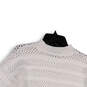 Womens White Knitted Mock Neck Long Sleeve Pullover Sweater Size Large image number 4