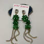 Designer Betsey Johnson Gold-Tone Rhinestones Ice Queen Bow Drop Earrings image number 1