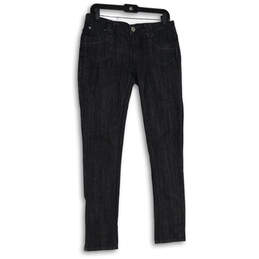 Womens Black Denim Dark Wash 5-Pocket Design Skinny Leg Jeans Size 9