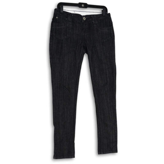 Womens Black Denim Dark Wash 5-Pocket Design Skinny Leg Jeans Size 9 image number 1